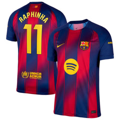 Raphinha Barcelona Nike 2025/26 Home Jersey - Navy