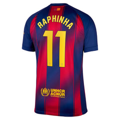 Raphinha Barcelona Nike 2025/26 Home Jersey - Navy