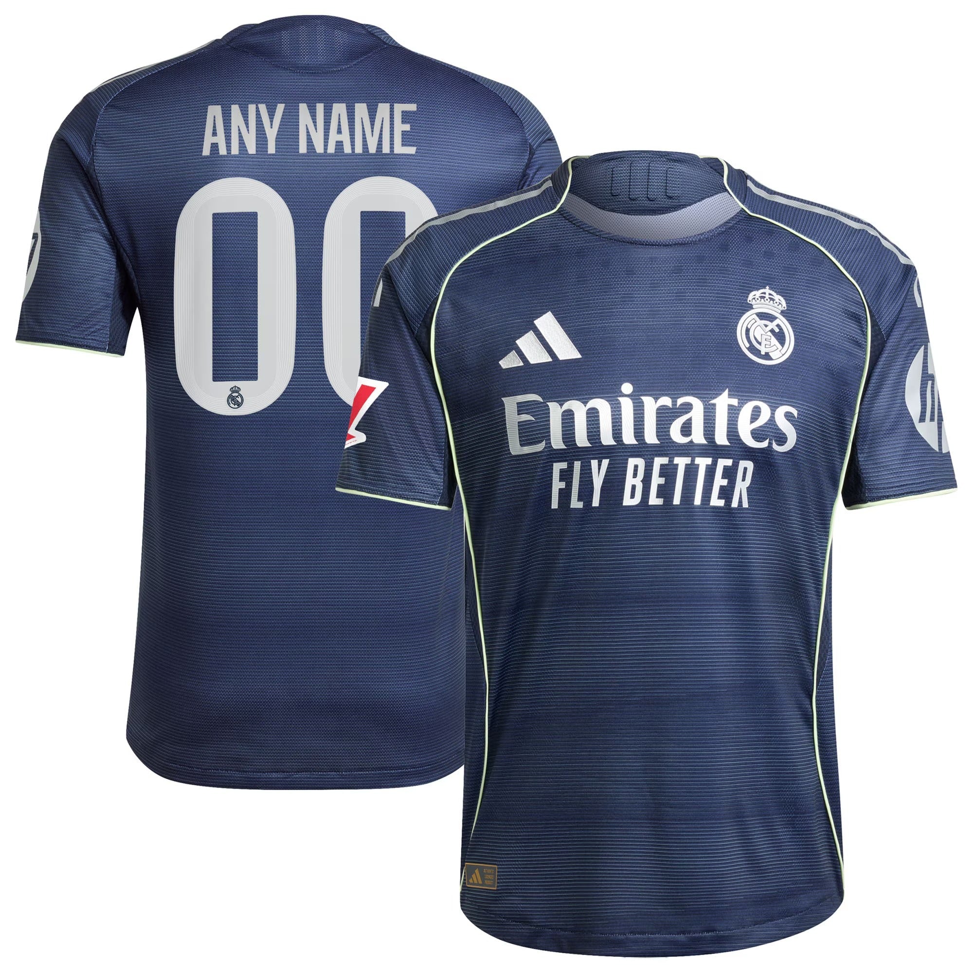 Real Madrid adidas 2025/26 Away Custom Jersey - Blue