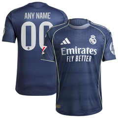 Real Madrid adidas 2025/26 Away Custom Jersey - Blue