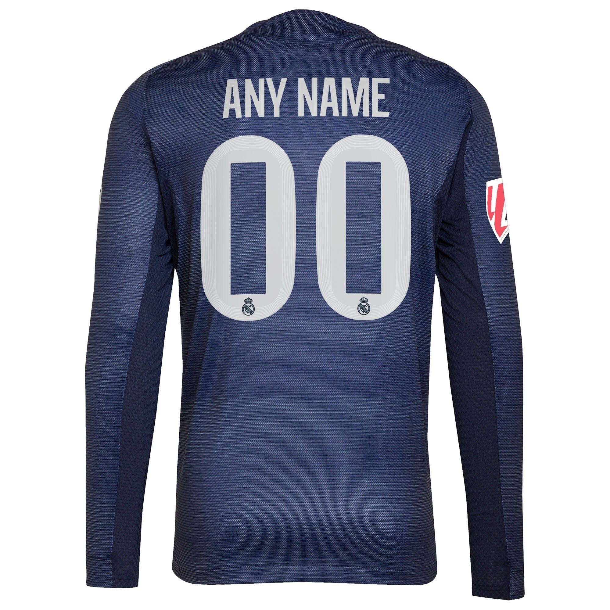Real Madrid adidas 2025/26 Away Long Sleeve Custom Jersey - Blue