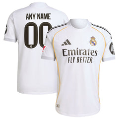 Real Madrid adidas 2025/26 Home Authentic Custom Jersey – White