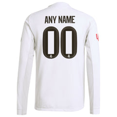 Real Madrid adidas 2025/26 Home Long Sleeve Custom Jersey - White