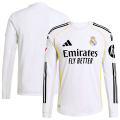 Real Madrid adidas 2025/26 Home Long Sleeve Jersey - White