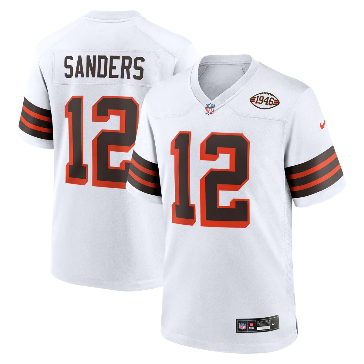 Shedeur Sanders Cleveland Browns Authentic Nike 2025 NFL Draft 2nd Alternate Game Jersey - White