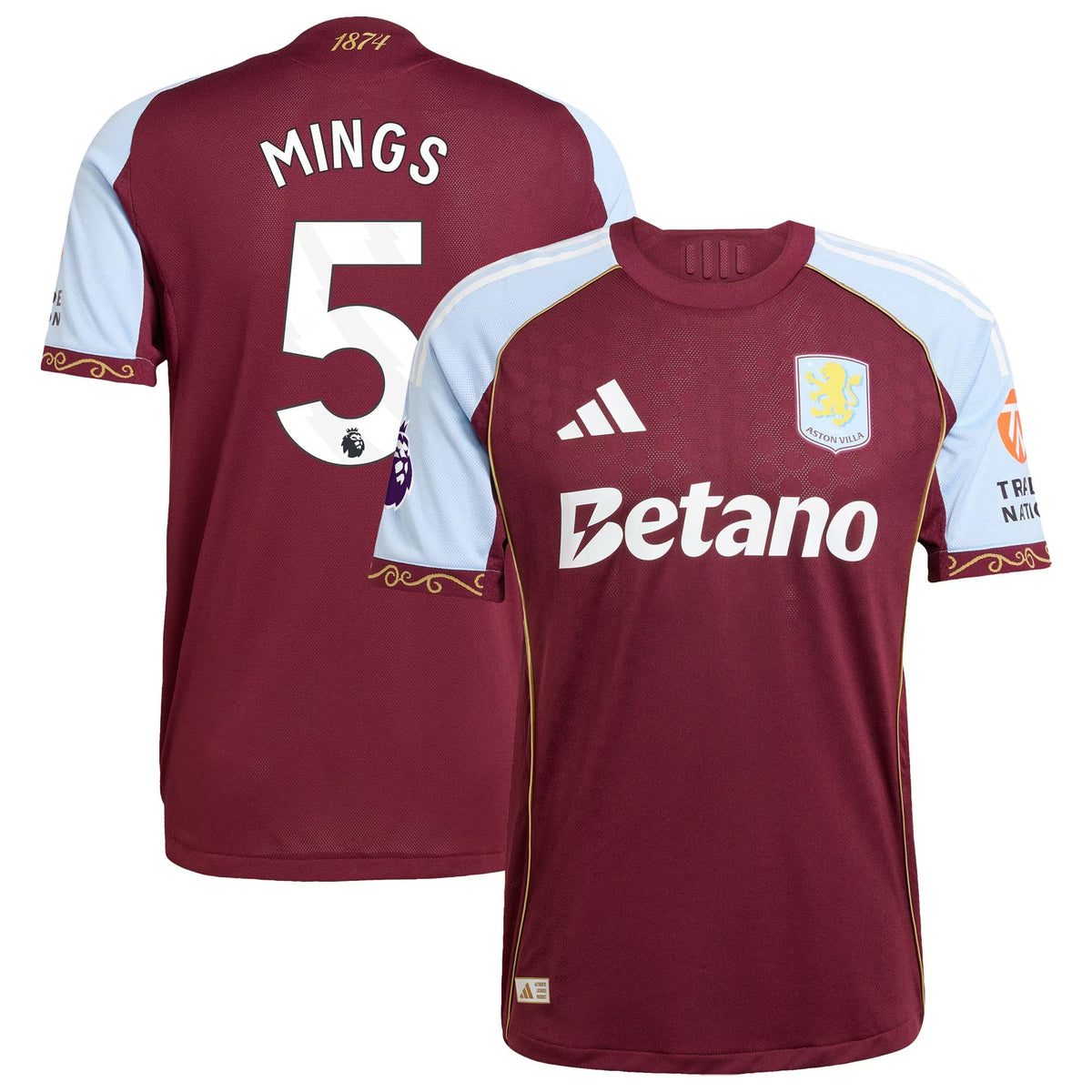 Tyrone Mings Aston Villa adidas 2025/26 Home Jersey - Claret