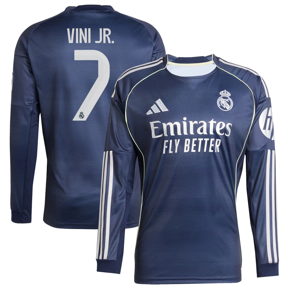 Vini Jr. Real Madrid adidas 2025/26 Home Long Sleeve Player Jersey - Blue