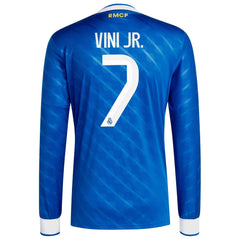 Vinicius Junior Real Madrid adidas 2025/26 Third Long Sleeve Player Jersey - Blue