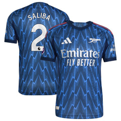William Saliba Arsenal adidas 2025/26 Away Player Jersey - Blue