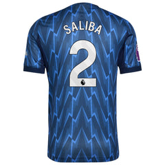 William Saliba Arsenal adidas 2025/26 Away Player Jersey - Blue