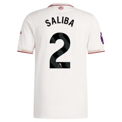 William Saliba Arsenal adidas 2025/26 Third Player Jersey - White