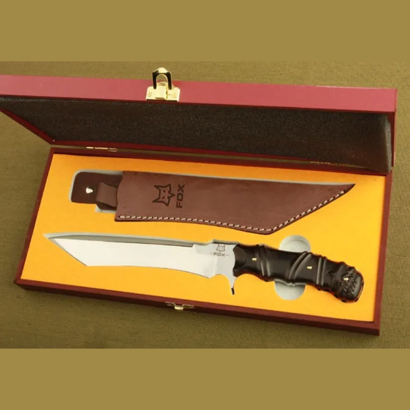 Fox Straight Knife 7Cr17Mov 58HRC Fixed Blade For Hunting