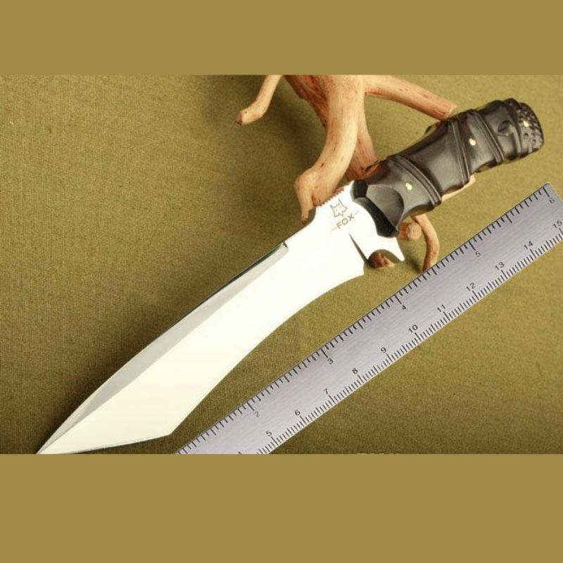 Fox Straight Knife 7Cr17Mov 58HRC Fixed Blade For Hunting