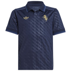 adidas Juventus 2025 Third Jersey in navy blue with gold logos and subtle pattern design