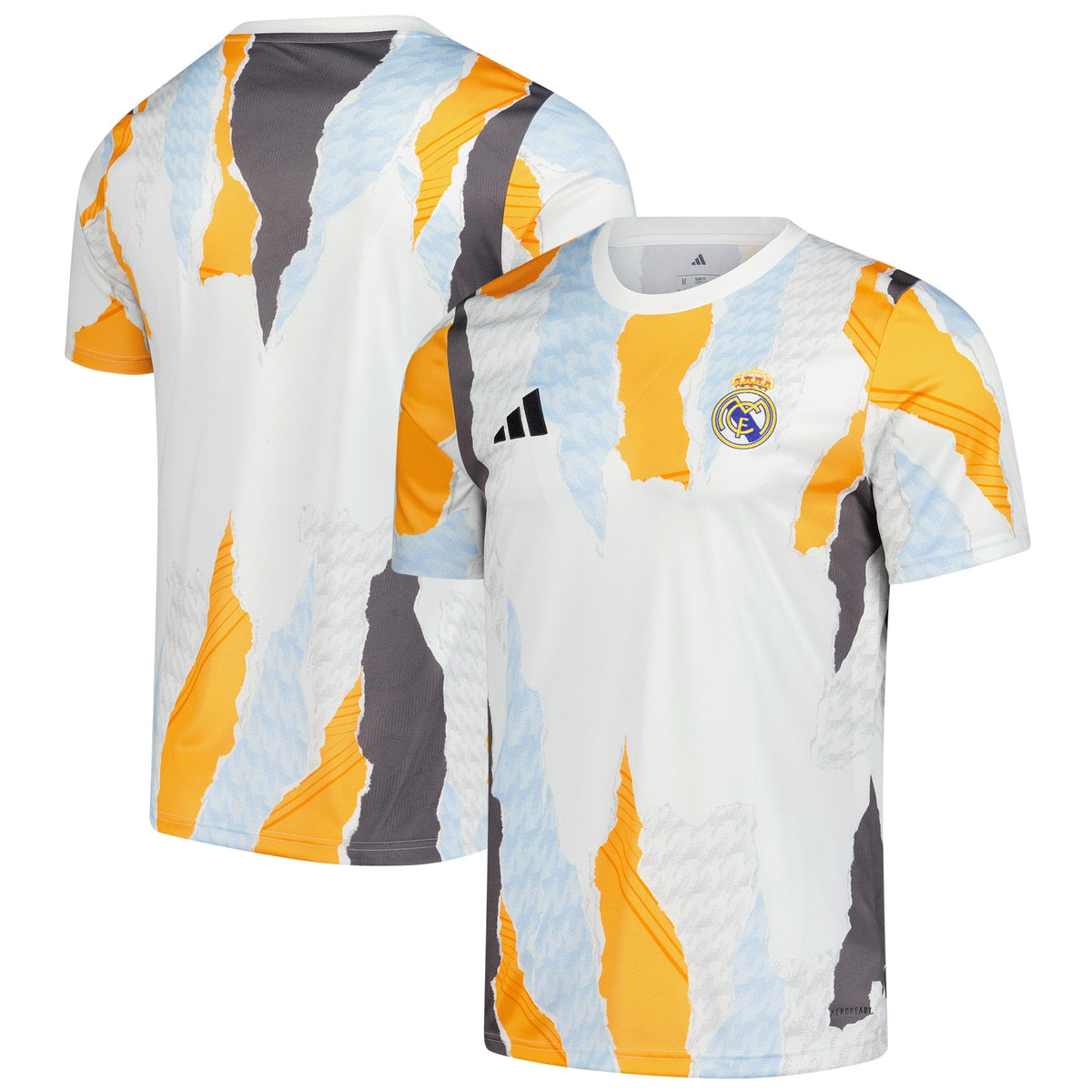 adidas Real Madrid 2024 pre-match top with multicolor abstract pattern and team crest
