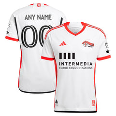 adidas San Jose Earthquakes custom jersey in white with red trim and sponsor logos