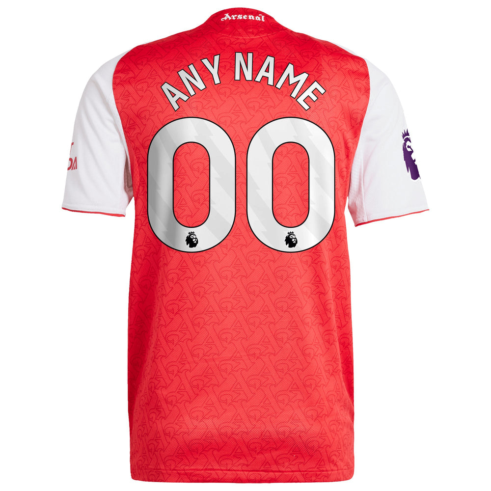 adidas Arsenal 2025 home Custom jersey red and white with personalized name and number 00 on back