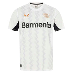 Castore Bayer Leverkusen 2024-25 away jersey in white with black and gold accents