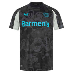 Castore Bayer Leverkusen 2024-25 third shirt in black with blue logos and white sleeve accents