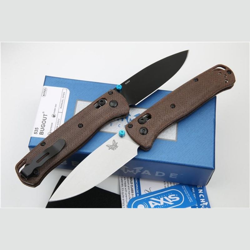 benchmade Bugout 535 Folding Knife For Camping Hunt brown