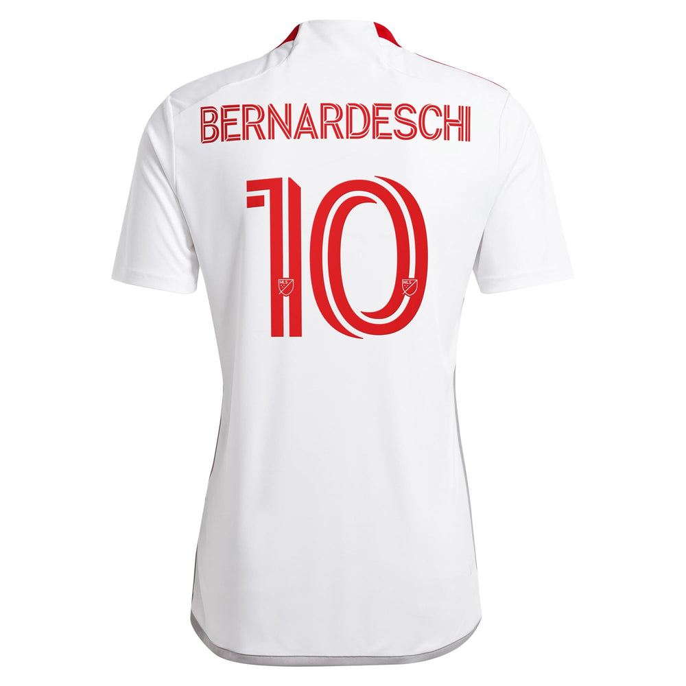 Back view of adidas Federico Bernardeschi Toronto FC jersey in white with red number 10 and name Bernardeschi