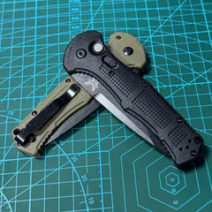 knivescollection™ bm9071bk claymore folding utility knife – cpm-d2 serrated blade, grivory handle