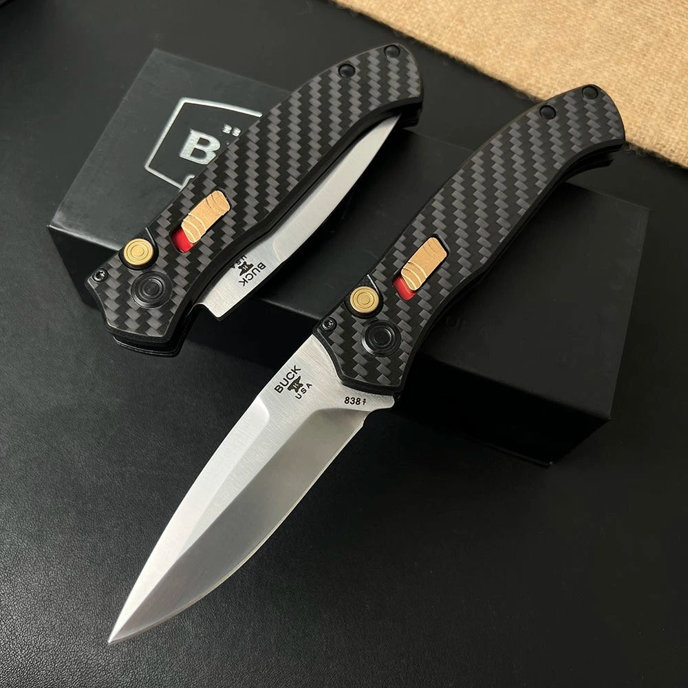 knivescollection™ bk838 folding utility knife – s35vn blade, carbon fiber handle