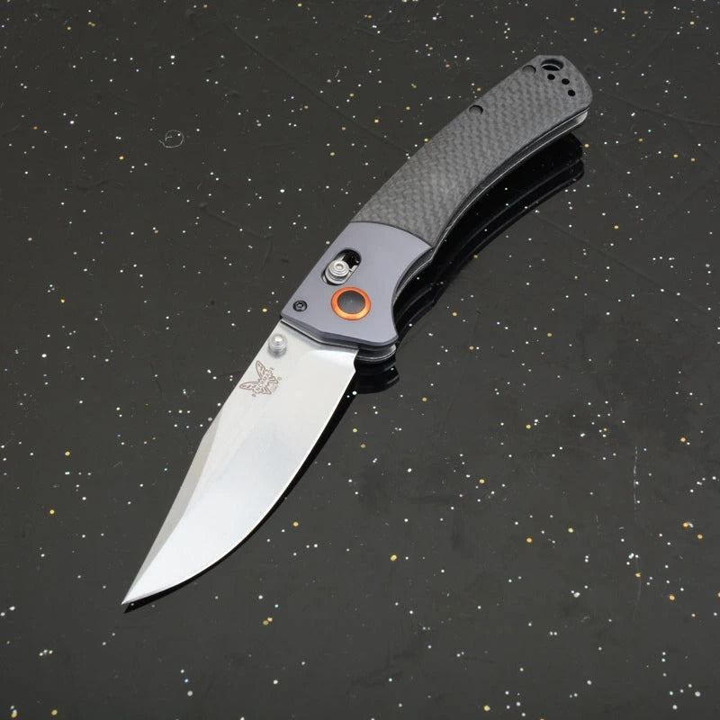 knivescollection™ bm15080-1 hunt crooked river folding utility knife – s30v/damascus blade, carbon fiber handle