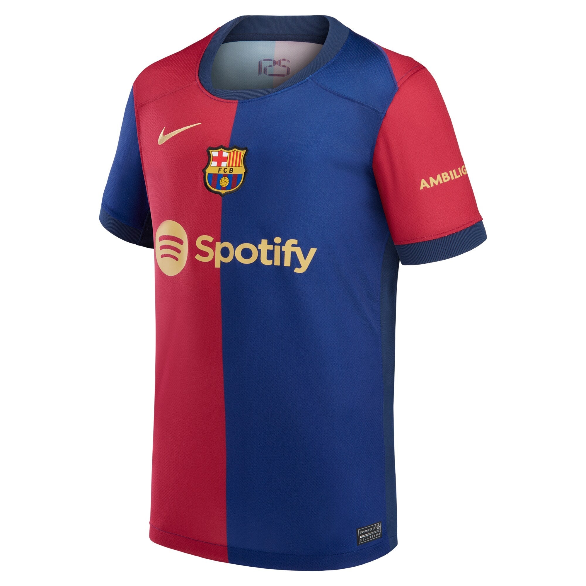 Nike Lamine Yamal Barcelona jersey 2025 in red and blue with Spotify logo and club crest