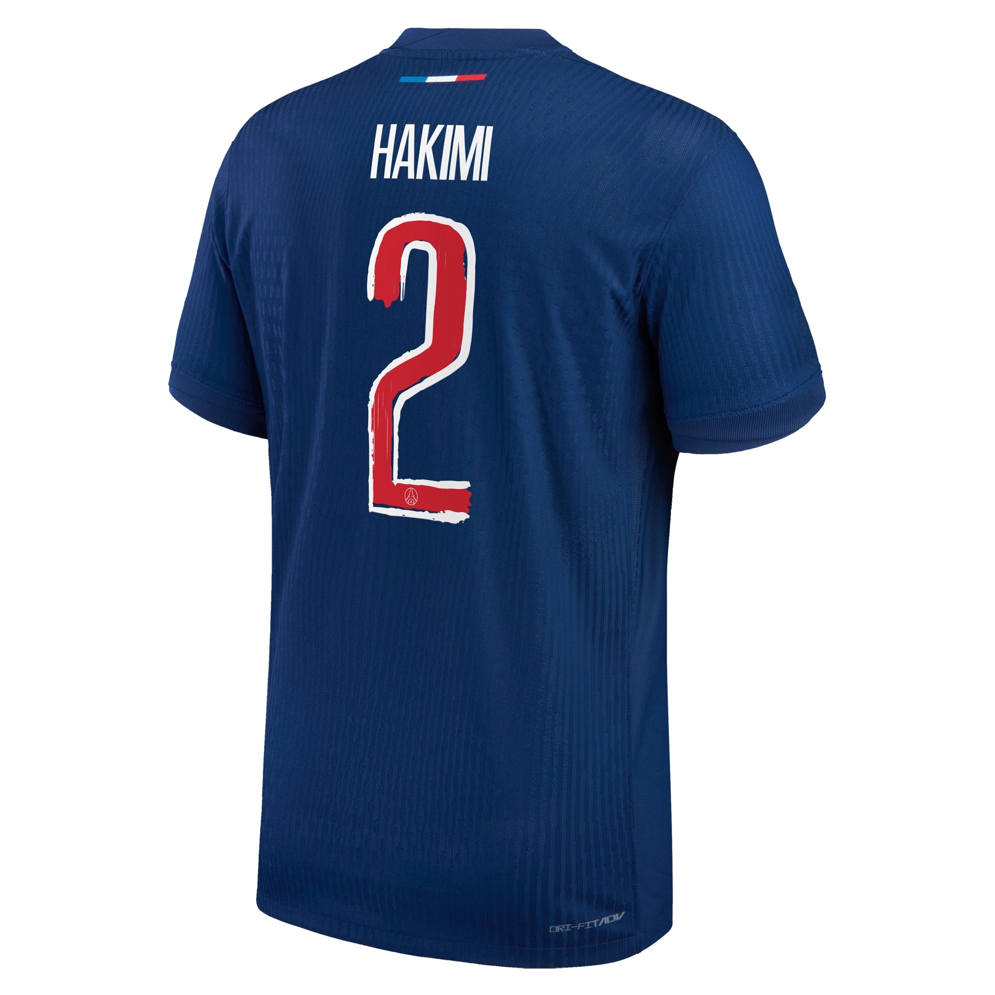 Nike Paris Saint-Germain 2025 jersey in navy blue with Hakimi name and number 2 on the back
