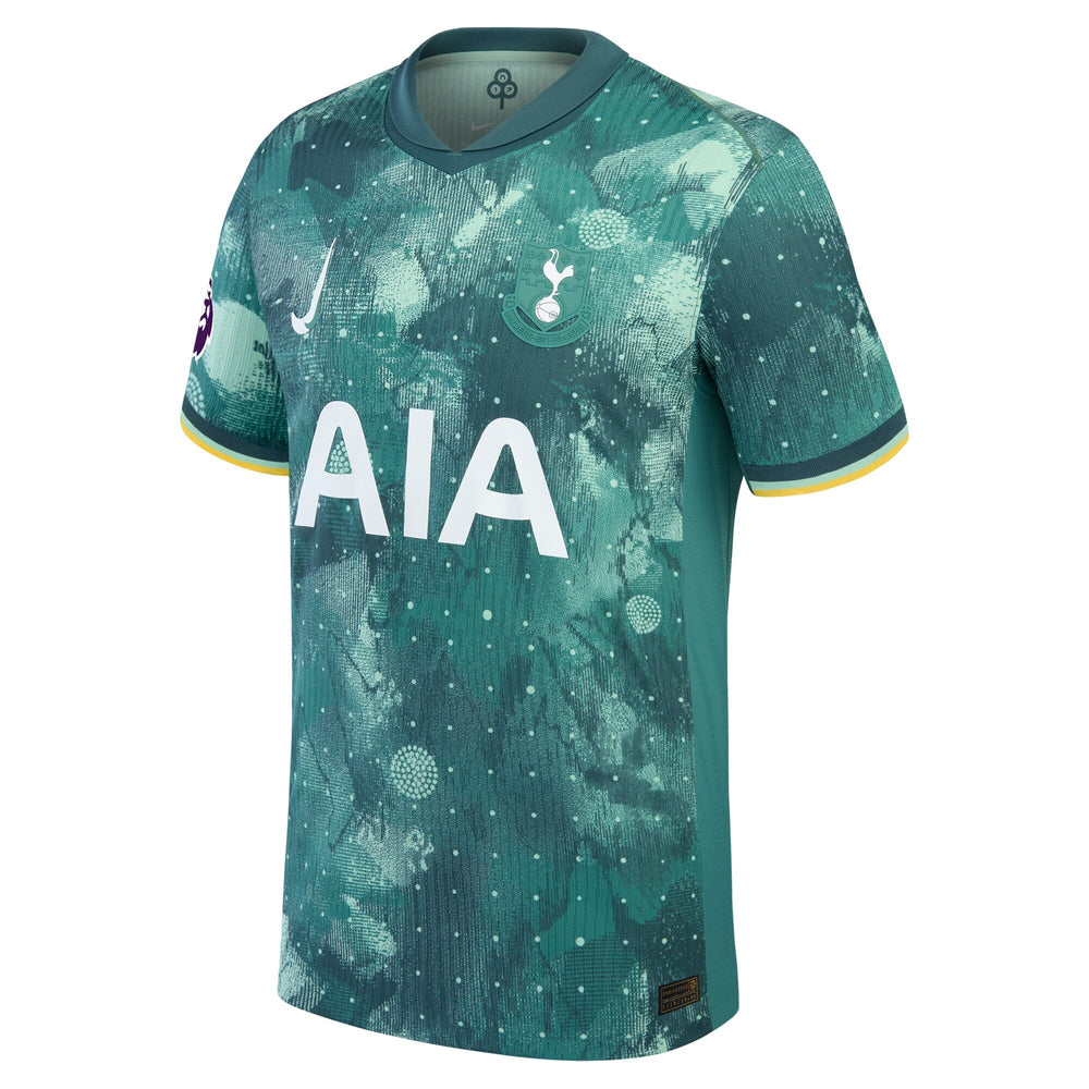 Nike Tottenham Hotspur 2025 third Nike jersey in green with abstract pattern and AIA sponsor logo