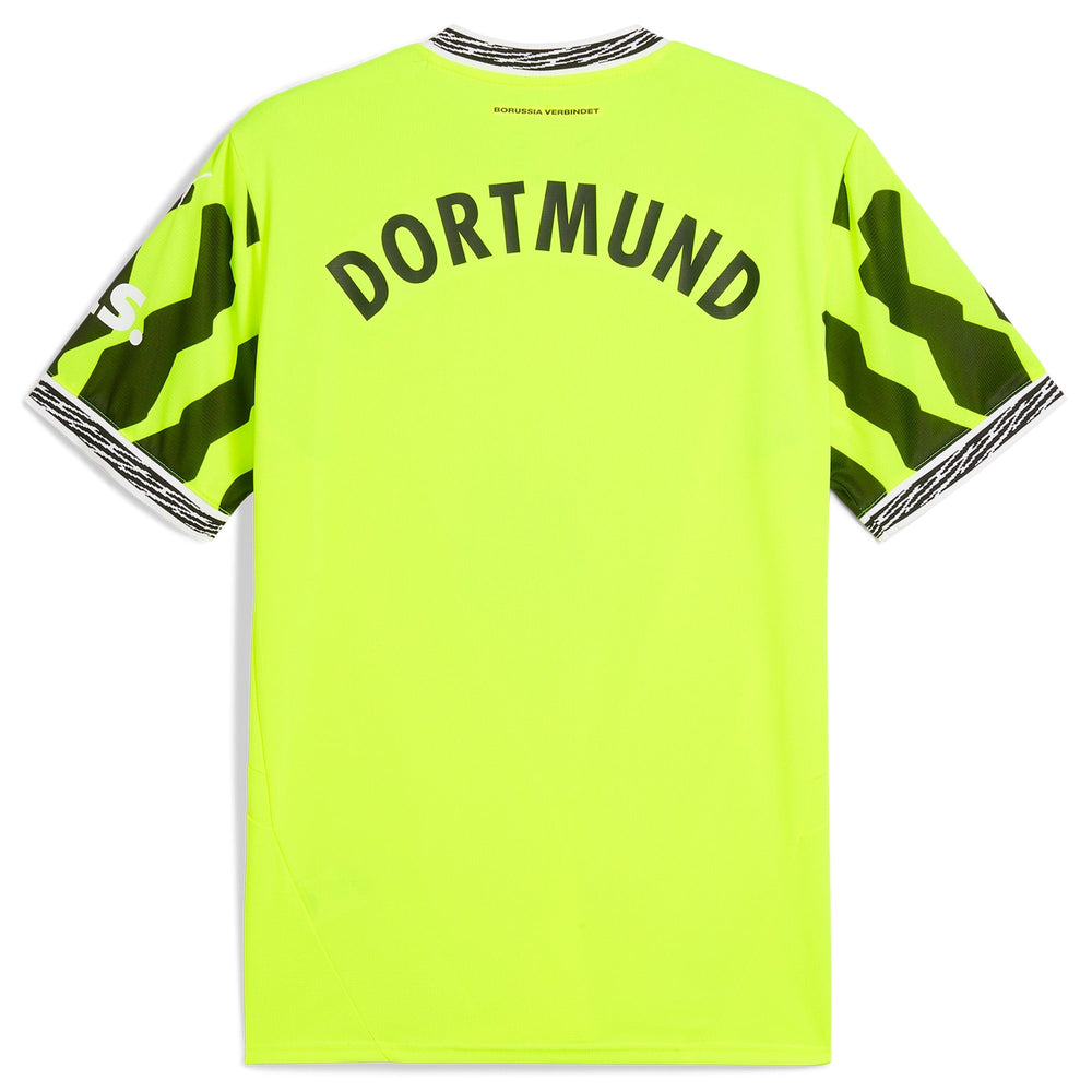 Puma Borussia Dortmund 2024 jersey in bright yellow with Dortmund text on back and black sleeve accents