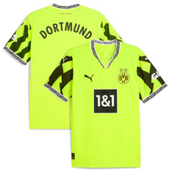 Puma Borussia Dortmund 2024 jersey in bright yellow with black details and sponsor logos front and back