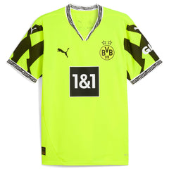 Puma Borussia Dortmund 2024 jersey in bright yellow with black details and sponsor logos