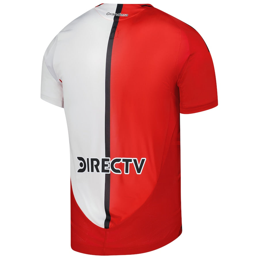 adidas River Plate 2024 third jersey red and white back view with DIRECTV logo