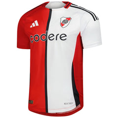 adidas River Plate 2024 third jersey in red and white with club logo and sponsor branding